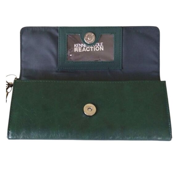 Y2K Kenneth Cole Green Faux Leather Long Wallet and Coin Purse Set NWOT - Picture 9 of 13